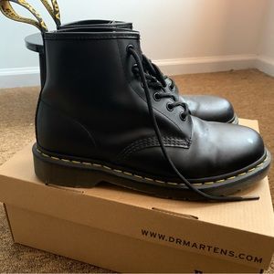 101 YELLOW STITCH SMOOTH LEATHER ANKLE BOOTS SIZE 9